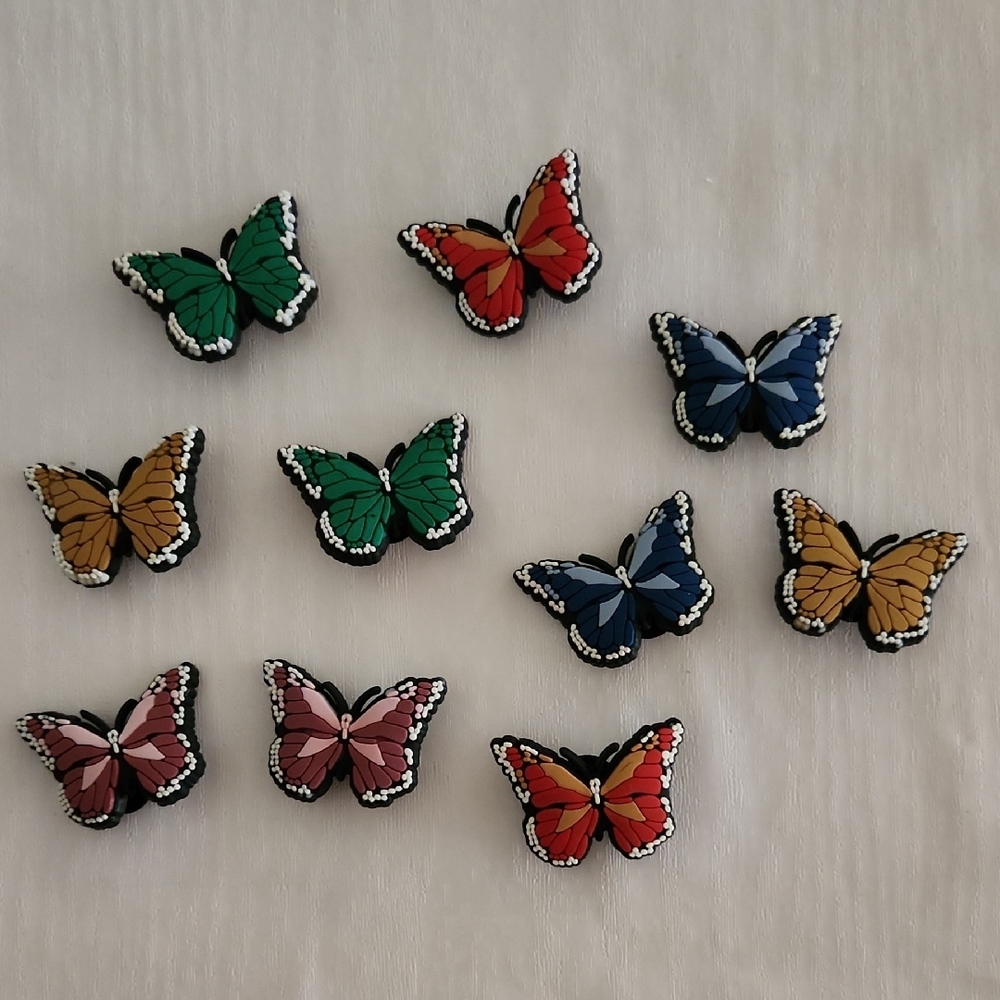 10 Colorful Butterfly Shoe Charms